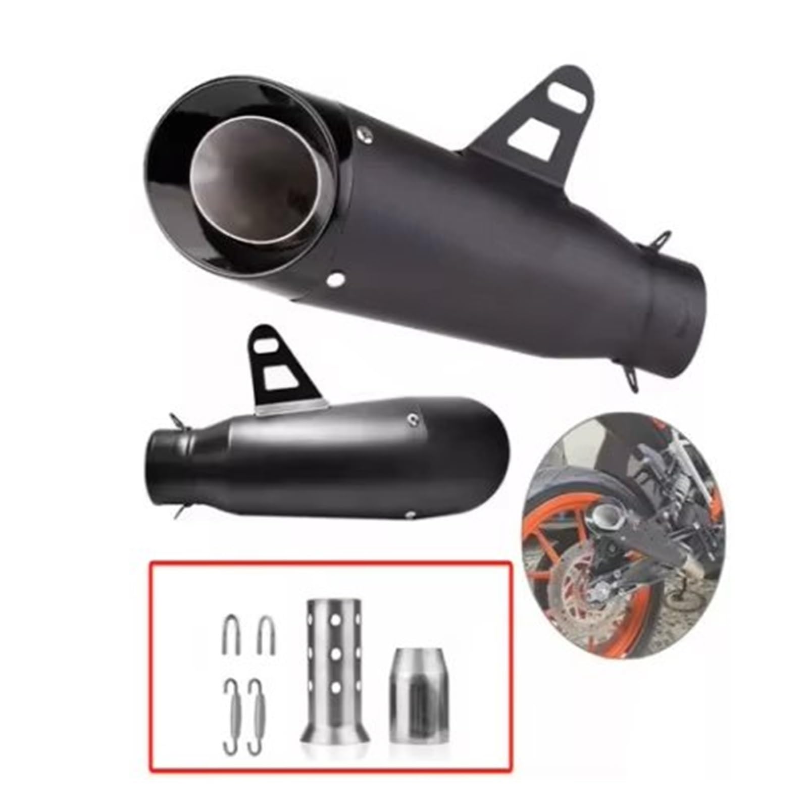 silencioso escape moto Para Ninja Para Z250 R25R3R6 MT0709 | Garganta de cola de eape de doble capa con sonido fuerte(H 61mm)