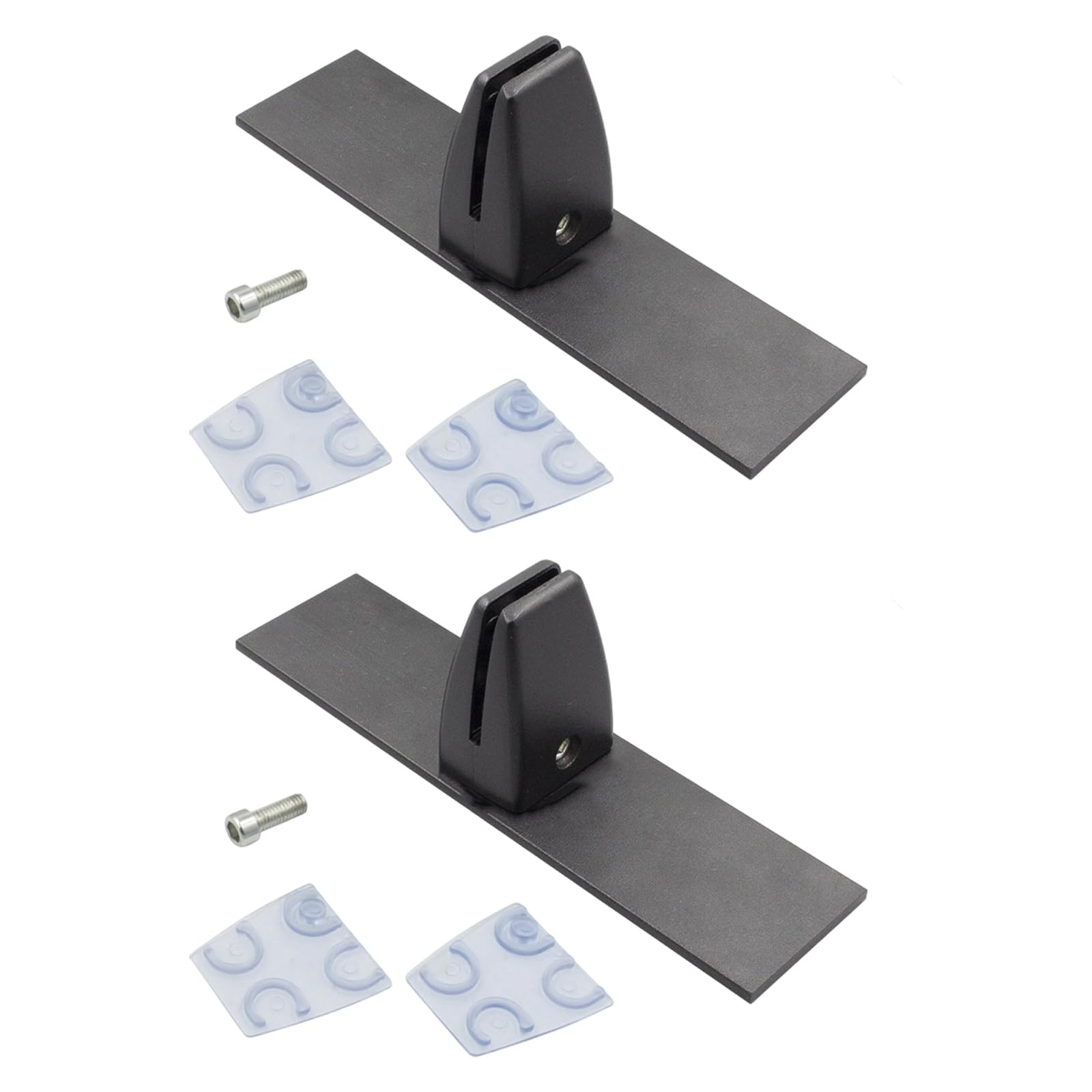 Jiingekk Black Fireplaces Screen Holder Brackets Feet Adjustable Metal Brackets Vertical Screen Partition Clamp Fireplaces Accessory Doors