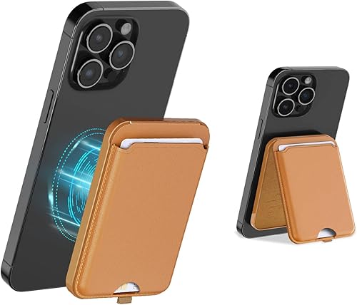 SS Cartera magnética compatible con Magsafe, cartera de cuero con soporte ajustable, compatible con iPhone 141312 Series (no para 13 Mini 12 Mini),