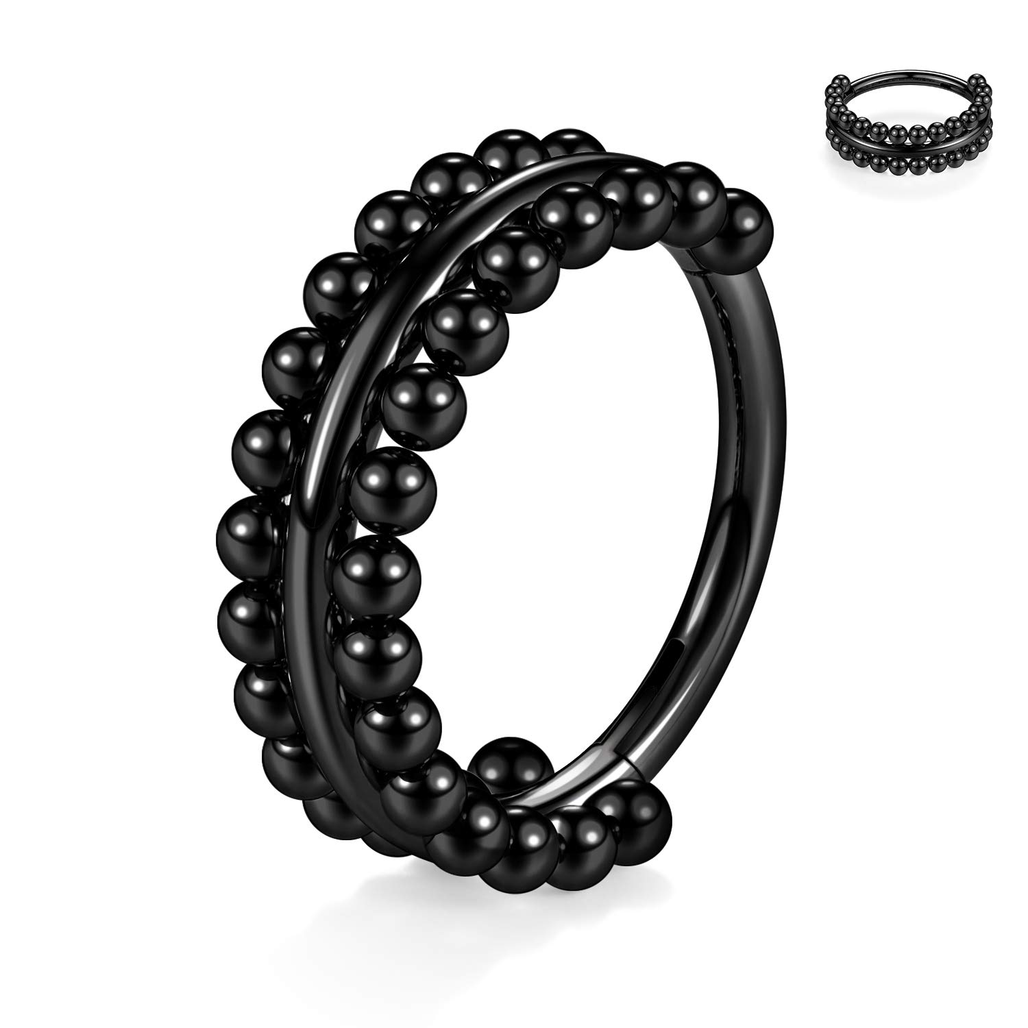 hengkaixuan Triple Double Nose Hoop Ring Sleeper Hoop Earring Helix Rook Conch Cartilage Daith Tragus Earrings Septum Ring Lobe Nose Piercing Jewellery for Women — view 37