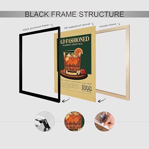 Miniatura 3 de Pósteres clásicos de lona de cóctel retro a la antigua, arte de pared de cóctel, alcohol, whisky, impresiones estéticas, pintura para bar, carrito,