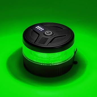 Magnetic Wireless Beacon Light, USB-C Rechargeable LED Strobe Lights for Truck, Mini Portable Flashing Emergency Safety Warning Light for Volunteer Firefighter POV EMS Responder IP67 Waterproof, Green