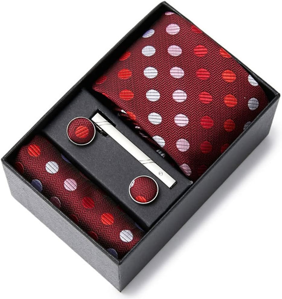 VIDI Tie Handkerchief Cufflink Set Necktie Box Man's Shirt Accessories