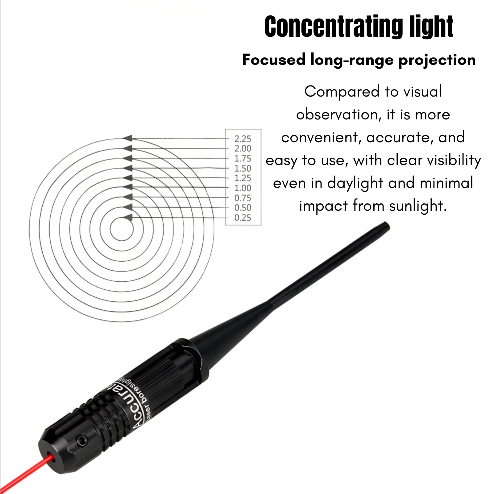Bore Sighter, .22~.50 Laser Bore Sighter Kit Visierkartusche Boresight Kollimator Zielverfolgungswerkzeug Aluminiumlegierung für horizontale Kalibrierung