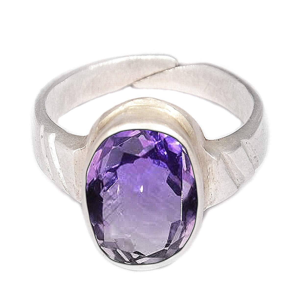 Takshila Gems® Natural Amethyst Ring Lab Certified Adjustable Ring in Silver 925 for Men & Women, Kathela Ring (6.25 Ratti / 5.62 Carat) (B084JSLYCJ) Amazon Price History, Amazon Price Tracker