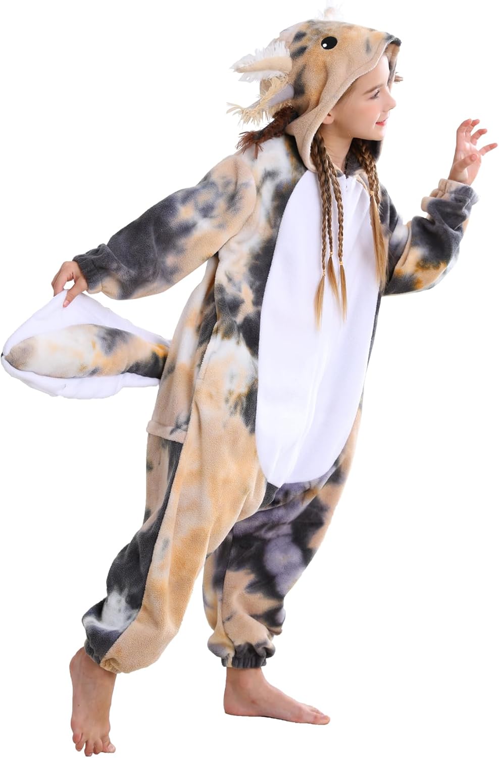 ATOZ Unisex Children Animal Axolotl Onesie, Halloween Costume Pajamas Christmas Cosplay Sleepwear For Boys Girl - Image 5