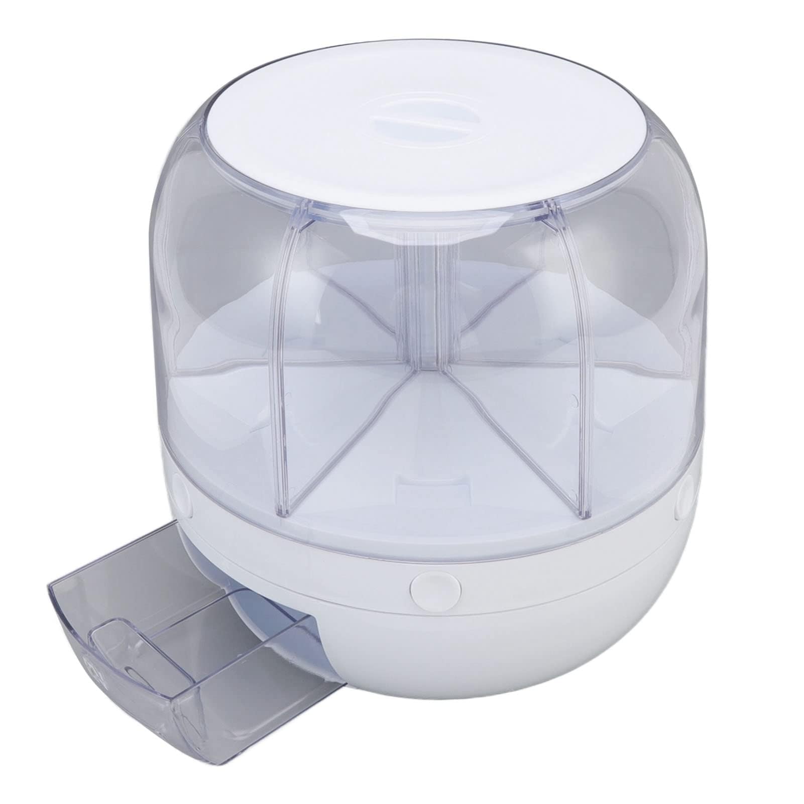6 Scomparti Dispenser per Alimenti con Rotazione a 360° con Coperchio per Grani PiccoliFagioli, Riso (5 kg), Contenitore per Riso e Grano Food Storage Packaging