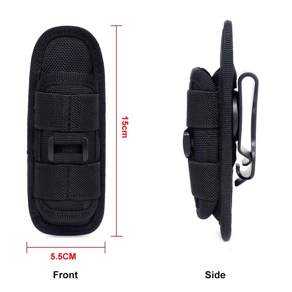 Funda de Linterna Rotación de 360°,Funda para Linterna,Estuche para Linterna,Bolsa de Linterna Táctica,Bolsa de Cinturón para Linterna,Funda Táctica para Linterna,Bolsas Colgantes para Caza Camping