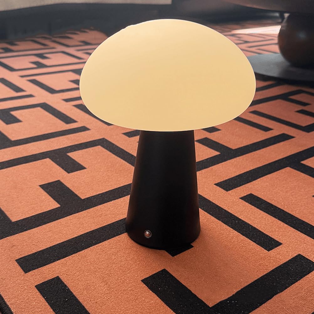 AoLa Pilz Tischlampe Kabellos LED Akku Pilzlampe Dimmbar mit Touch Control Tischleuchte USB Aufladbar 3000mAh Batteriebetrieben Nachttischlampe Mushroom Leselampe für Schlafzimmer Restaurant Bar
