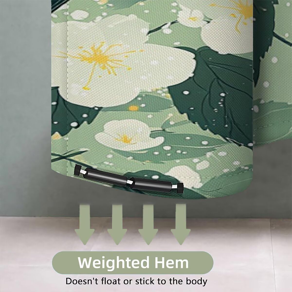 Duschvorhang Salbeigrün Duschvorhang 240x200, Duschrollo Vogel Shower Curtains Beschwerter Saum, Duschvorhänge Badewanne Waschbar Polyester Stoff, Wasserdicht mit 12 Haken, Geschenke für Frauen -3569