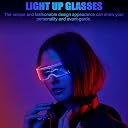 STEHEALTH LED Light Up Glasses with 7 Flashing Colors & 2 Modes, USB Rechargeable Futuristic Rave Sunglasses, Glow Visor Goggles for Cosplay Halloween Bar Club DJ Party gallery image