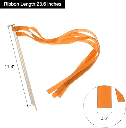 Vista 7 de MECCANIXITY 15 palitos de cinta de boda para fiesta de boda, serpentinas para boda, fiesta, celebración, amarillo