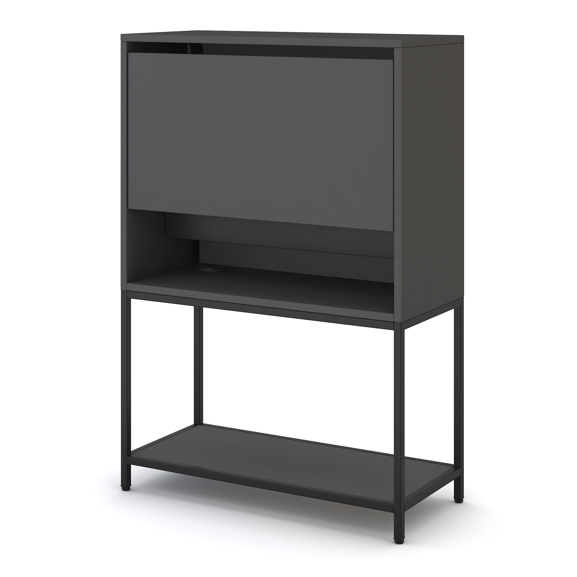 ASSMANN Sekretär Cubas Basic 74x80cm Anthrazit Schwarz Anthrazit, TÜV-Zertifiziert, einfache Montage für Homeoffice