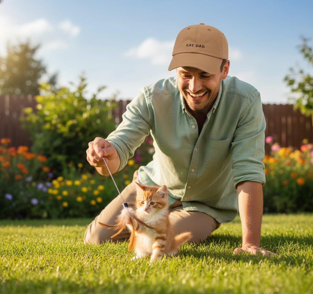 Cat Mom & Dad Hats for Proud Cat Parents | for Men & Women | Embroidered Text - Adjustable Fit - 100% Cotton - Image 4