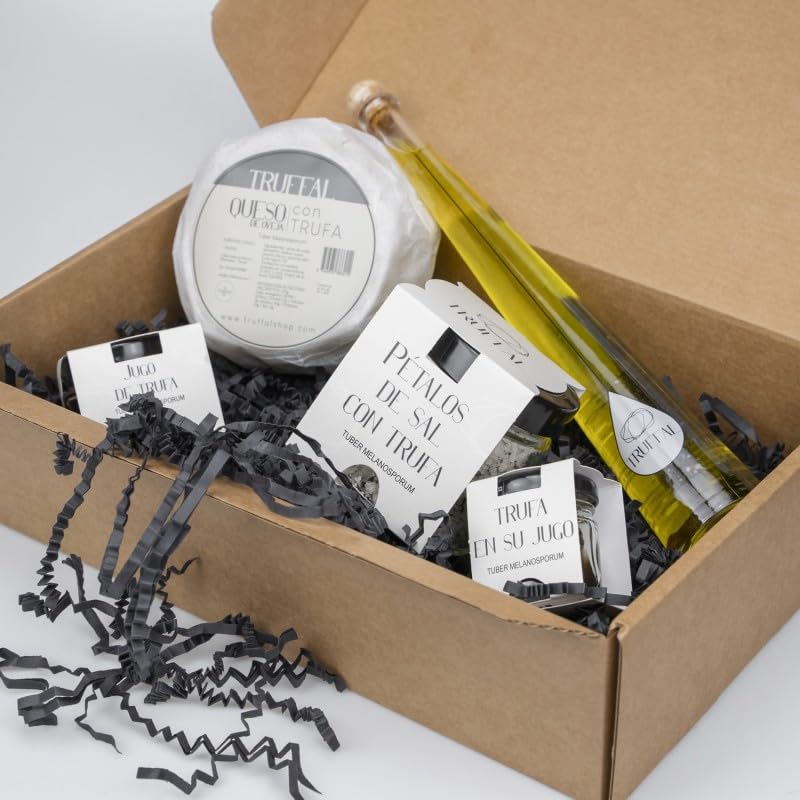 Lote de Productos de Trufa, 'Los 5 Sentidos', incluye Trufa Negra, Trufa Blanca, Aceite de Trufa y Sal de Trufa y Queso de Oveja con Trufa