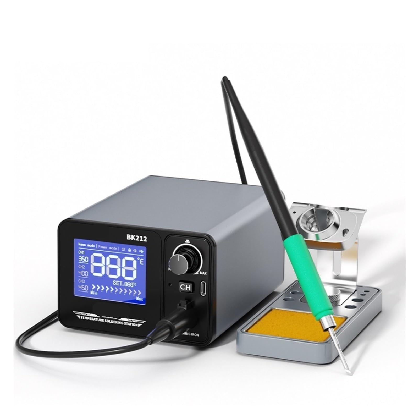 Stazione di saldatura, Stazione di saldatura Smart SMD BK212, kit ferro regolabile da 180 W compatibile con l'elemento riscaldante C245