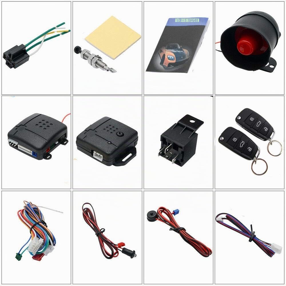 MASO Stil 18 Auto-Zentralverriegelung Universal Remote Central Kit für Fahrzeugtürschloss mit Stoßsensor + Control Box + 2 Ersatz-Fernbedienungen