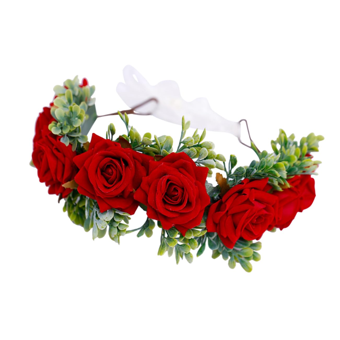 3 Piezas Tocado De Flores Niña De Las Flores Flor Accesorio Para El Cabello Rosa Nupcial Diadema Nupcial Fiesta Aro De Pelo De Flores Pelo De Fiesta Mujer Navidad Aureola