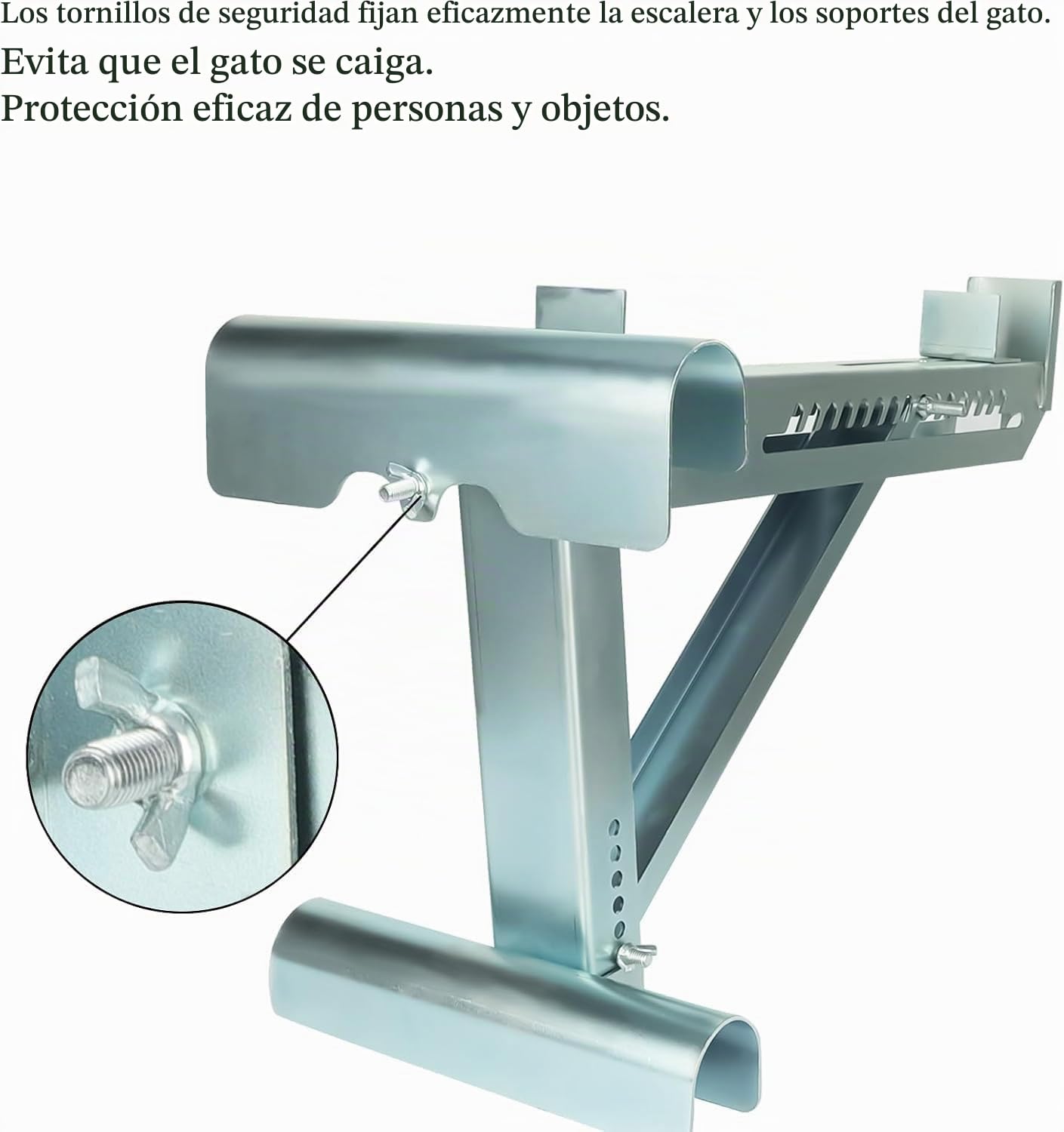 2 PCS Elevador de escalera,soporte de carga de escalera ajustable,gato de escalera,soporte de escalera estabilizador de gato de escalera,para escaleras de hasta 22.5" ancho,Capacidad de carga 250 kg