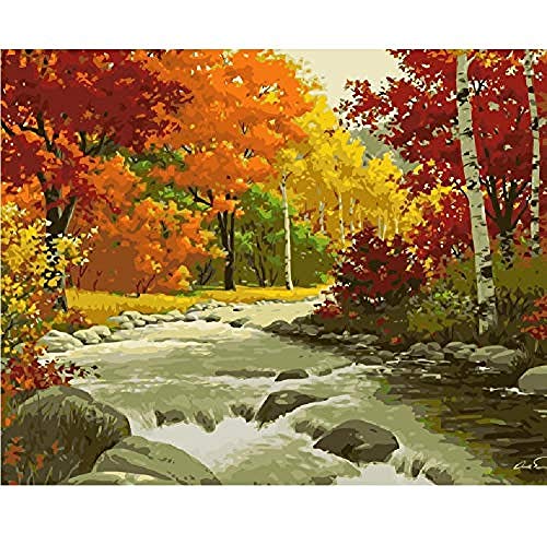Wooden Jigsaw Puzzle 1000 Pieces Adult Classic 3D Puzzle Autumn River Trees Landscape Ative S Diy Modern Art Home Decor Unique Gift-75X50Cm