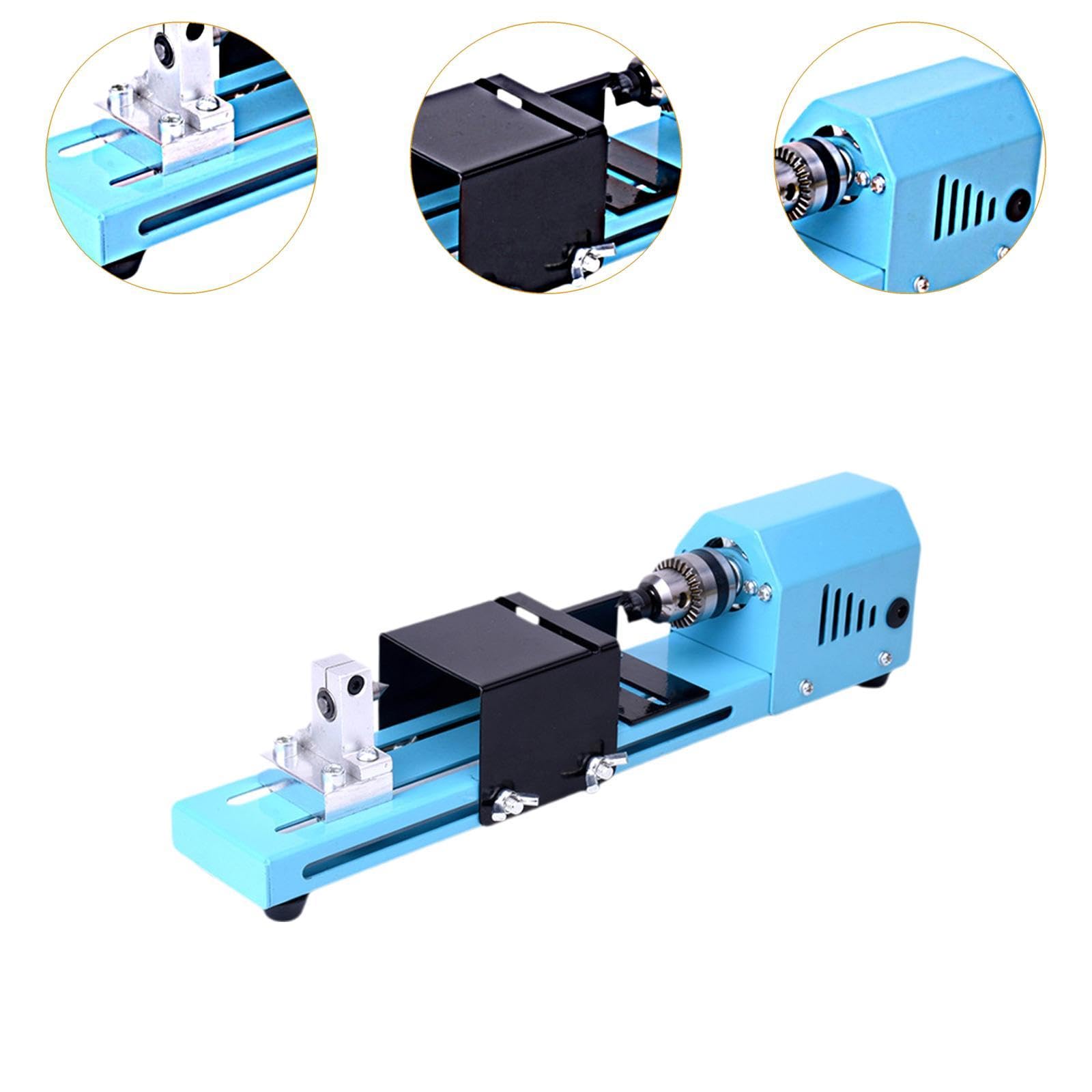 Mini Torno para Madera, Ideal para Tallar, Hacer Y Fresar Metales. Versátil Y Apto para Principiantes. Taller de Manualidades. Dimensiones: 34