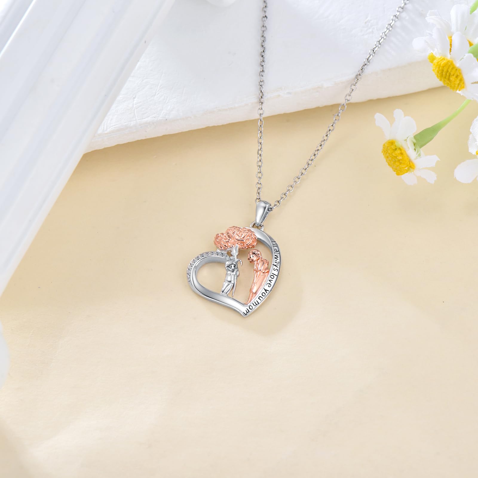 POPLYKE Elefant/Capybara/Otter Halskette für Frauen Sterling Silber Mom Halskette Muttertag Schmuck Geschenk für Frauen