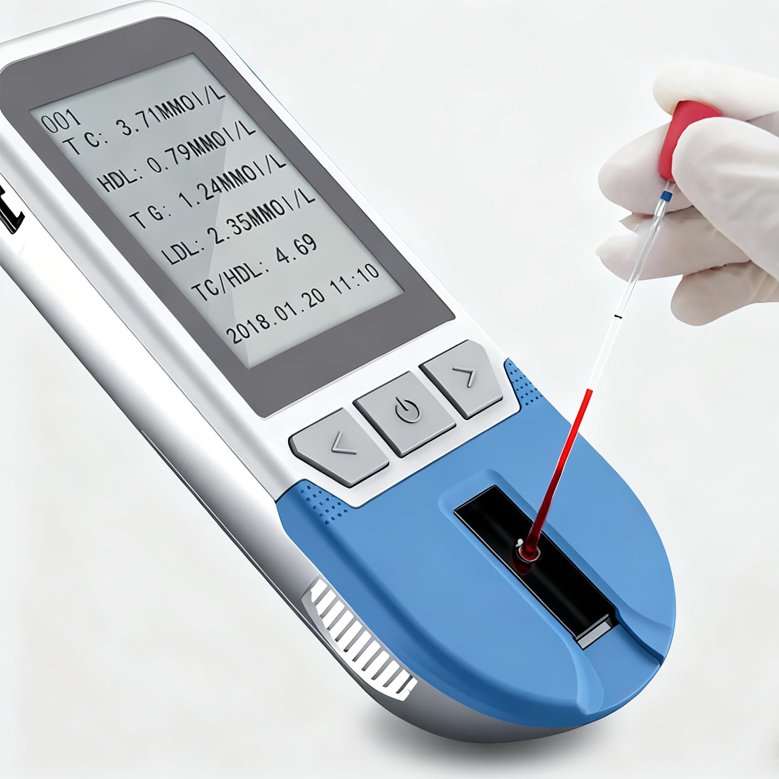 Cholesterin-Testgerät, Multifunktionales Lipid-Messgerät-Set Für TC, TG, HDL, LDL, Blutfett-Tester Mit 25 Teststreifen, Datenspeicher Für 500 Gruppen, Schnelle Ergebnisse, Für Den Heimgebrauch