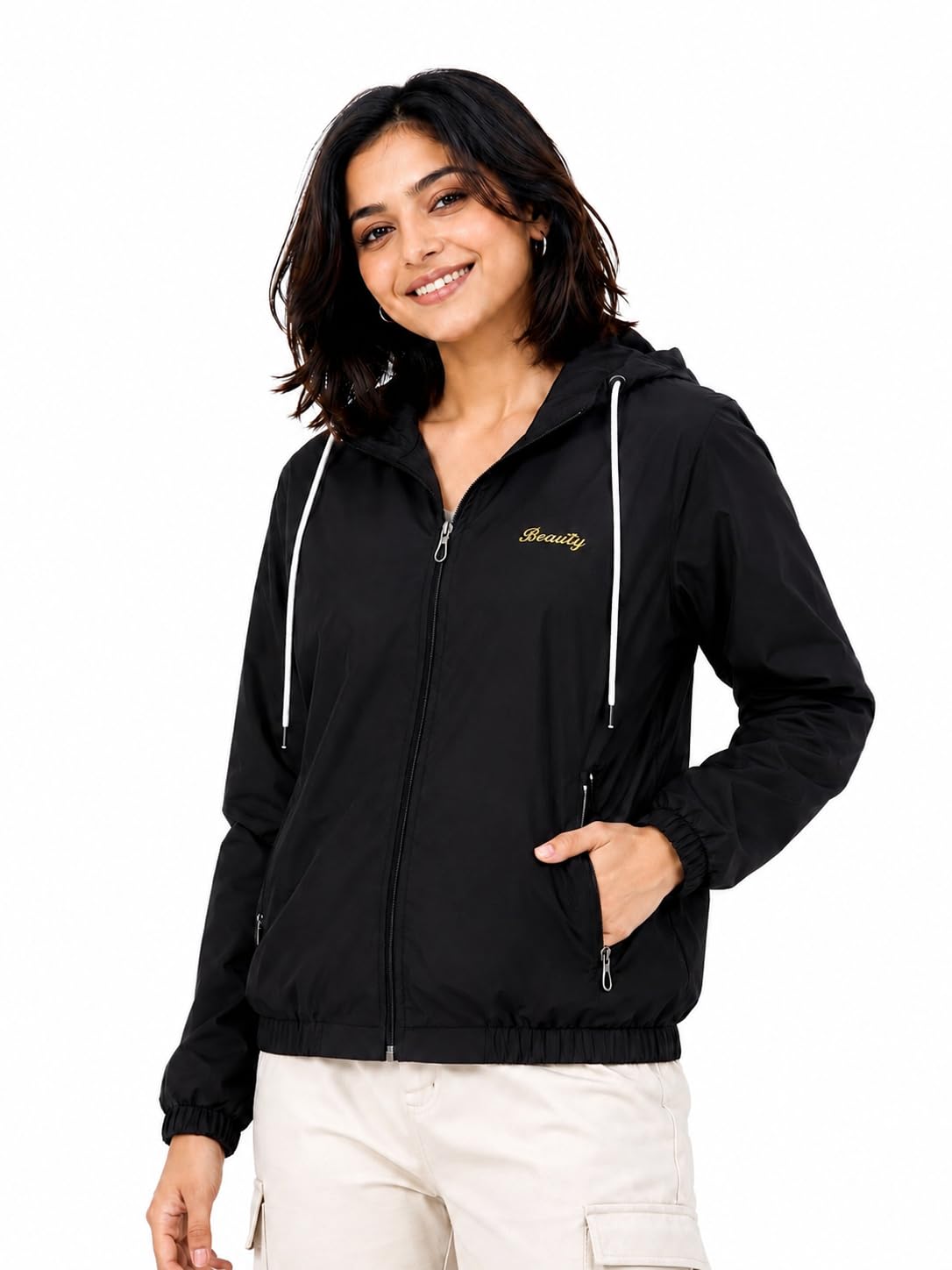 Women Polyester Hoodie Zipper Jacket | Full Zip Warm Winter Hooded Sweatshirt for Ladies & Girls | Lightweight Casual Sportswear Outerwear-image-15