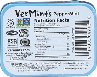 Vermints Peppermint Breathmints ( 6x1.41 OZ)