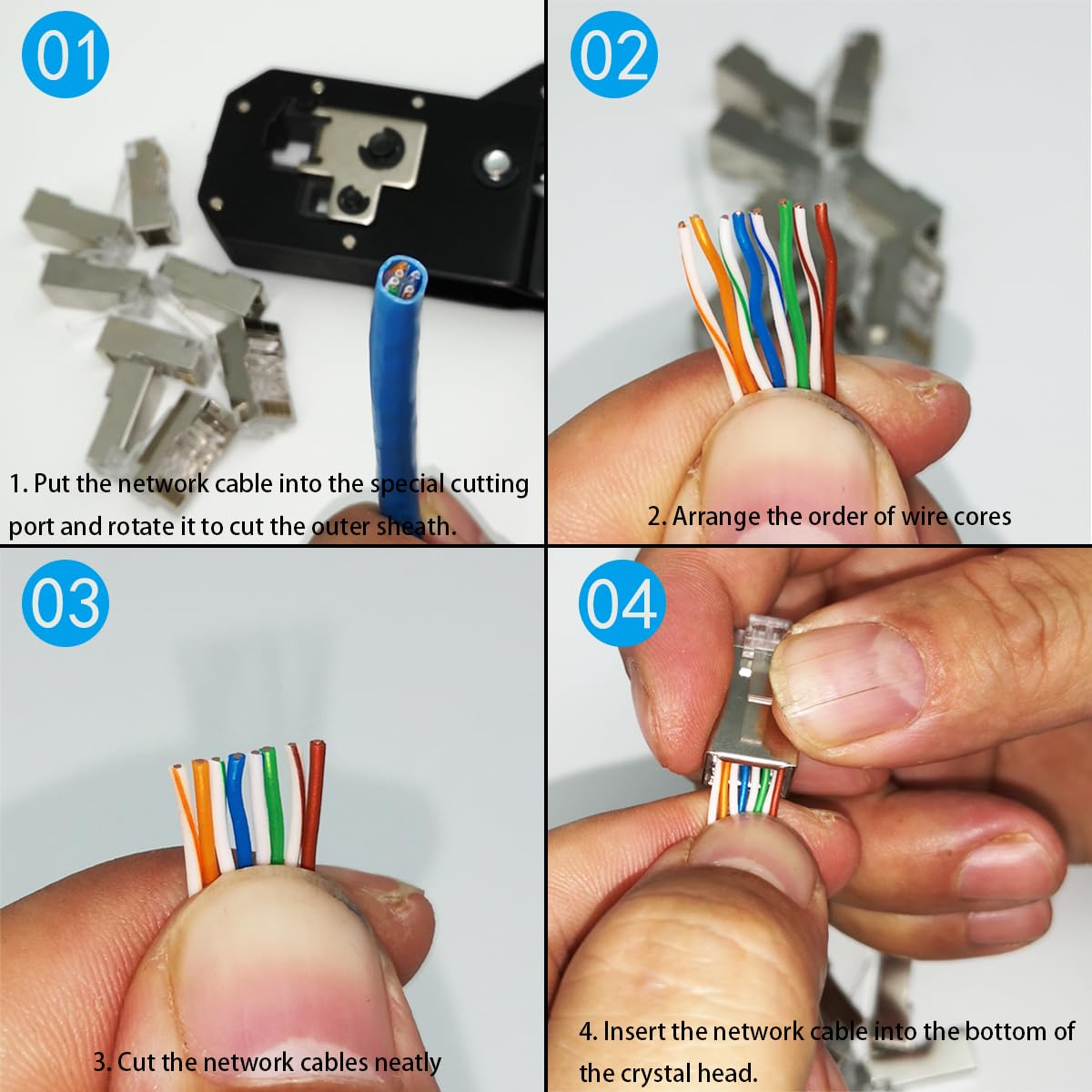 Accoppiatore RJ45 Impermeabile IP68 + Teste Di Cristallo - Schermato, Per Cavo Ethernet CAT.5/6/6E
