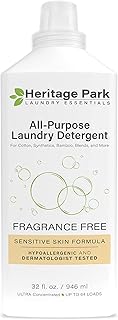Heritage Park All-Purpose Fragrance Free, Hypoallergenic, pH-Neutral Laundry Detergent – Dermatologist-tested, Sensitive S...