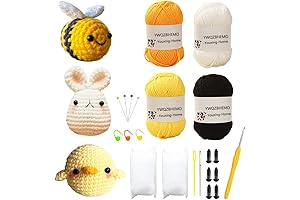 YWQZBHEMO 3 Pattern Crochet Kits: Crochet 3 Different Patterns Sets, Ideal for...