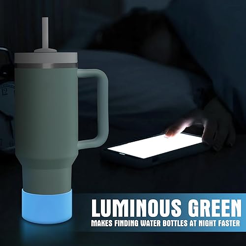 Miniatura 5 de Vmini Bota de silicona luminosa compatible con Stanley Cup de 3040 onzas y más botellas con base de 2.8 a 2.95 pulgadas, protector inferior para