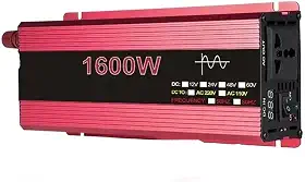 Inversor de onda senoidal pura 12V/ 24V para AC220V Peak Power 1600W Transformador de tensão Conversor de energia Inversor solar usado para exterior, camping