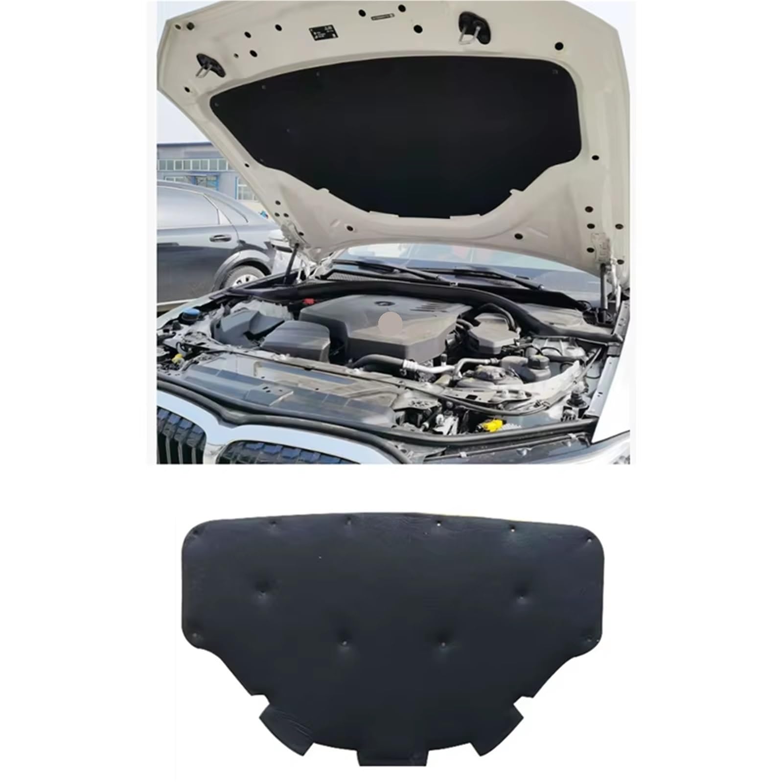 Aislante capó térmico Compatible Con Para 3 Series G20 2019-2025 Capó De Coche Aislamiento Térmico Motor Accesorios Cubierta Estera Insonorizada Algodón