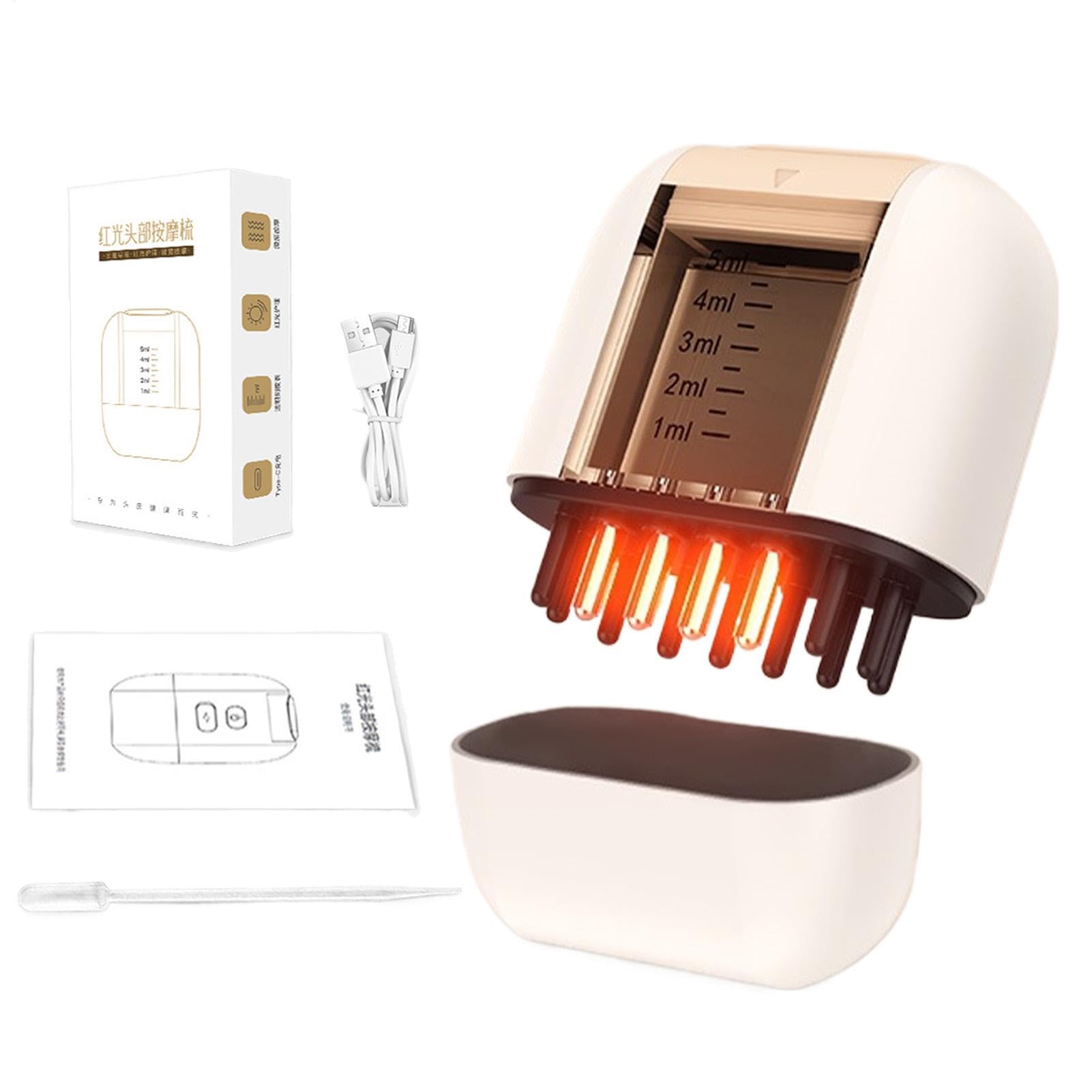 Masajeador de aceite para el cabello, aplicador eléctrico de aceite para el cabello | Dispensador de vibración de aceite para el cabello impermeable - Estimulador de cepillo del cuero cabelludo recarg