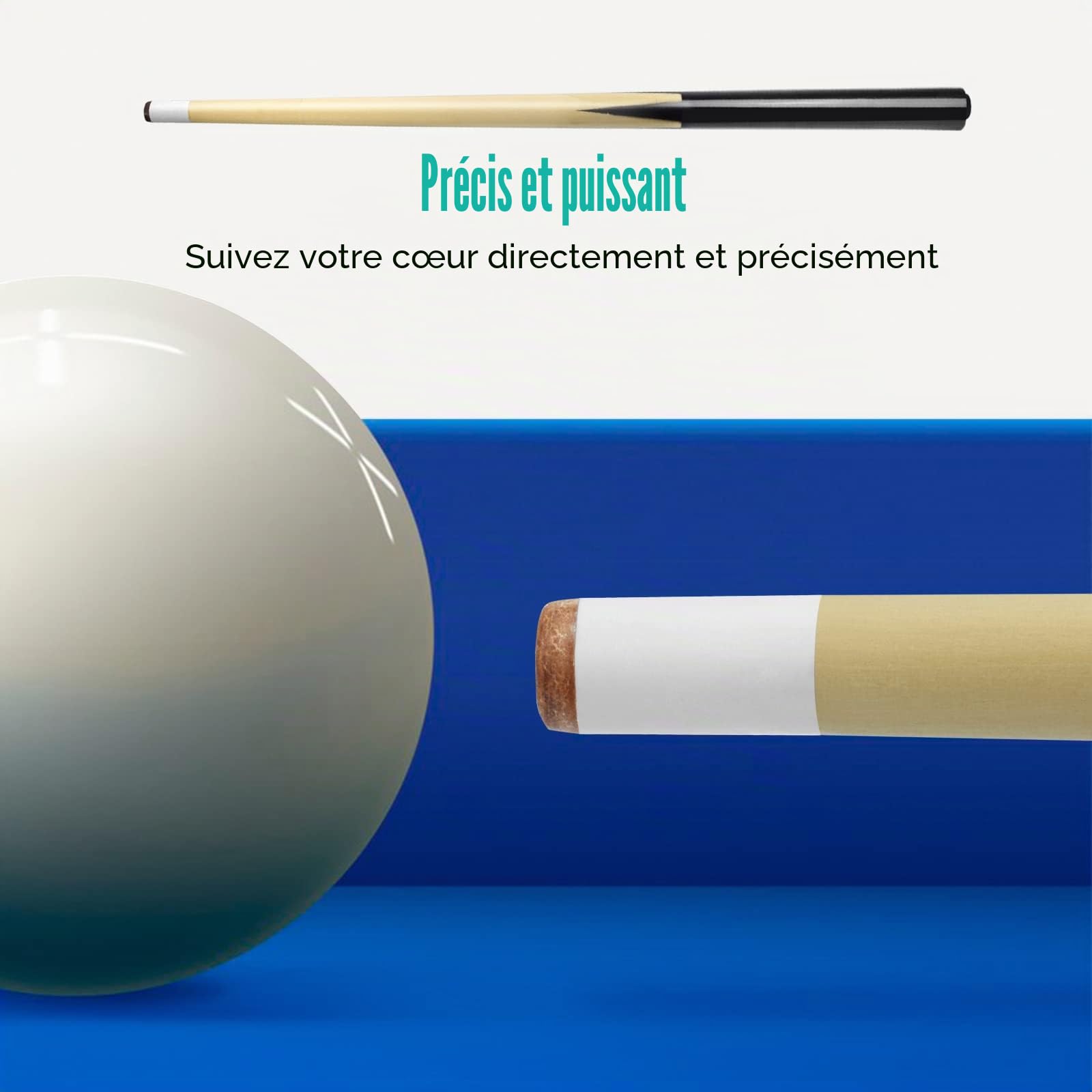 Lot de 2 queues de Billard Courtes en Bois Dur pour Enfants avec Pointes collées de 13 mm