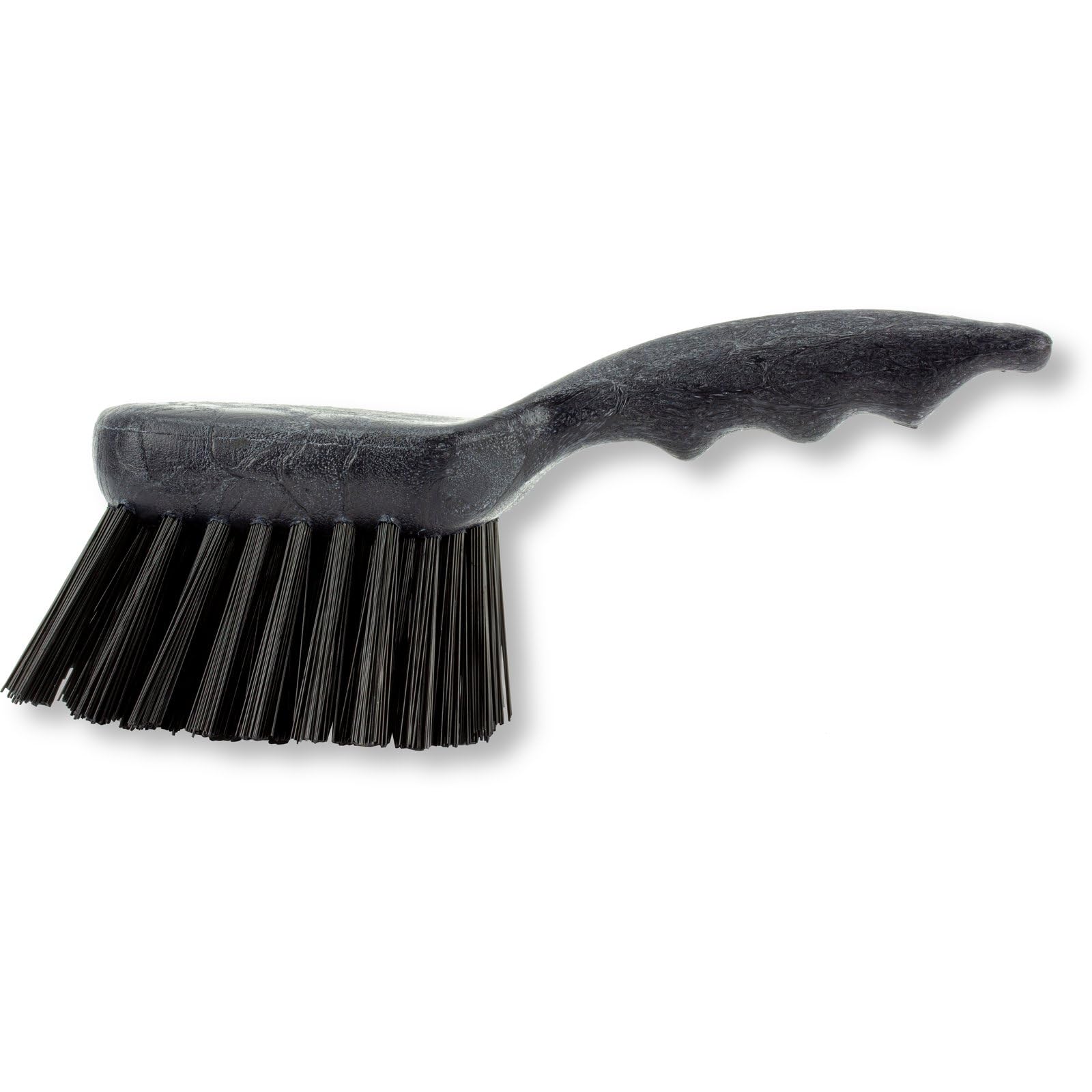 SPARTA Plastikowa szczotka do szorowania, szczotka użytkowa, szczotka kuchenna z otworem do zawieszania do czyszczenia, 20 cm, czarna, 6 szt