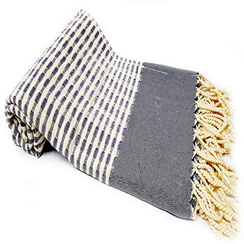 TurcoBazaar Peteks Towel Beach Towel Spa Towel Light Weight Quick Dry Towel Royal Blue Turkish PESHTEMAL Cotton Bath Towels Light Weight Yoga Towel Beach Towel