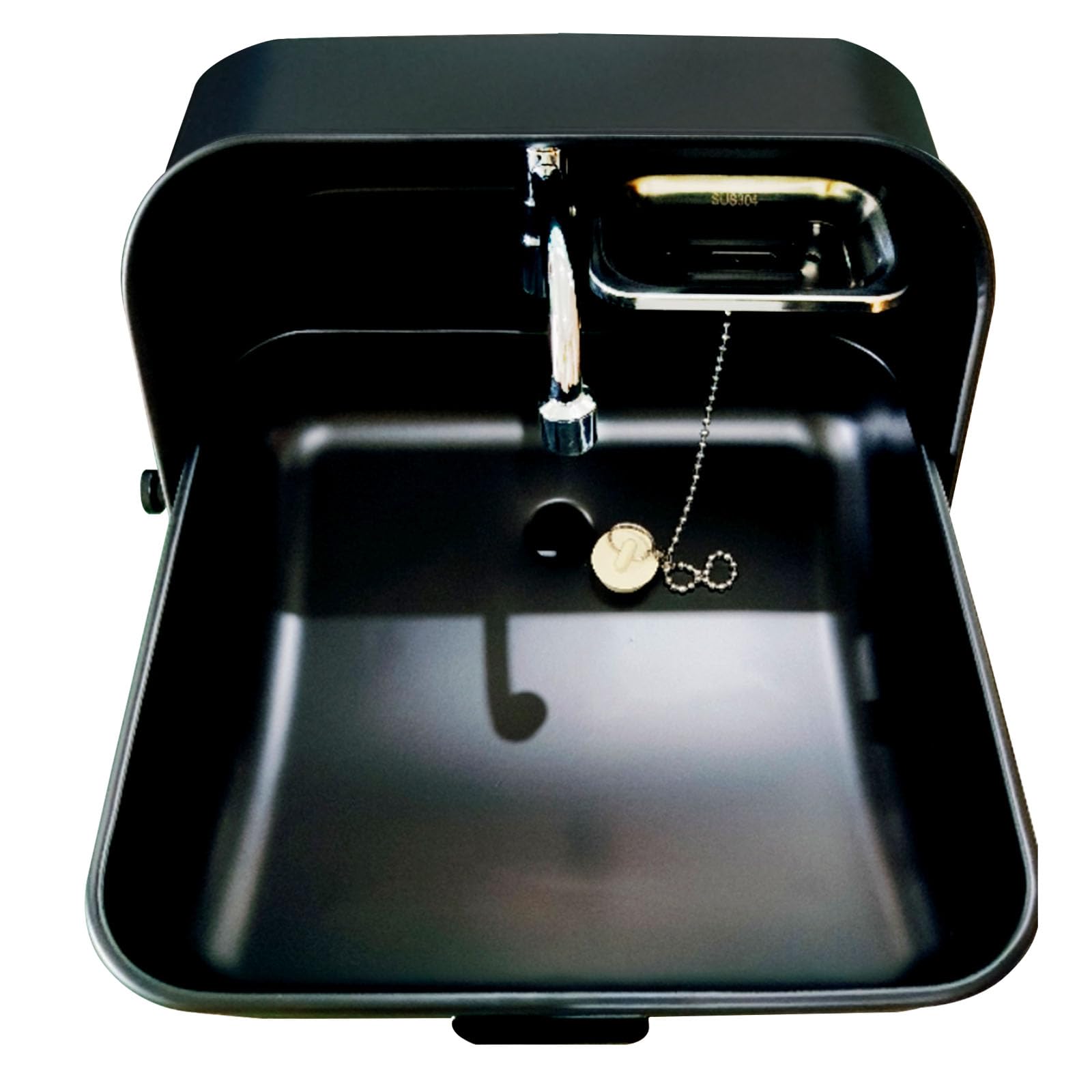 RV Caravan Oder Boot Waschbecken Edelstahl Handwaschbecken, RV Camping Spüle Bausatz Mit Wasserhahn, Wandmontiert RV Wohnmobil Spülbecken Set, Für Wohnmobil, Camping Spülbecken, Camping Waschbecken