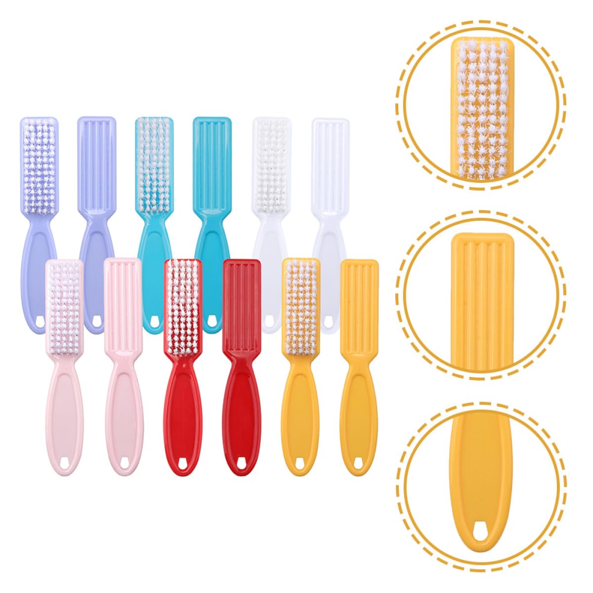 Set 24 Pezzi Spazzole per Unghie in Plastica Manico, Facile da Tenere, per Manicure e Pulizia Unghie in Viaggio o Cucina Colore Casuale