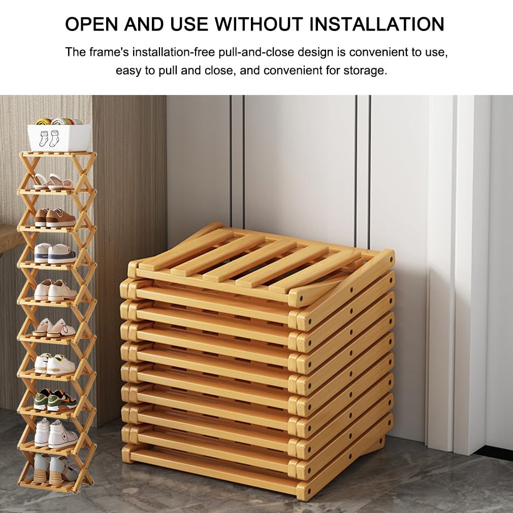 Scarpiera a 4 ripiani, piccola, portatile, pieghevole, senza installazione, piccola scarpiera perfetta per corridoi, camere da letto e piccoli spazi (4 livelli)