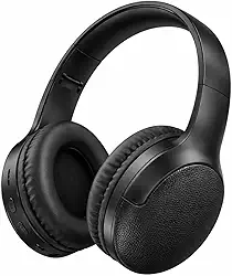 Fone de Ouvido Bluetooth 5.3 Headphone On-ear Sem Fio Fone Para Academia e Corridas, com Cancelamento de Ruído Dobrável com microfone Integrado PREMIUM (Preto)