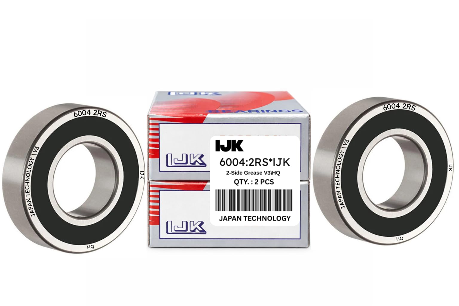 Ball Bearing 6004 2RS, Double Rubber Sealed, 2 Pieces-image-15