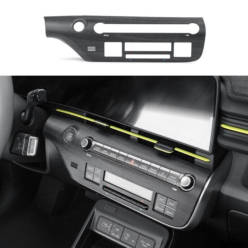 Cnaurda Matte Wood Grain ABS Car AC Climate Control Panel Cover Central Control A/C Air Conditioning Switch Panel Cover Compatible with Kona SX2 2024 Accessories…
