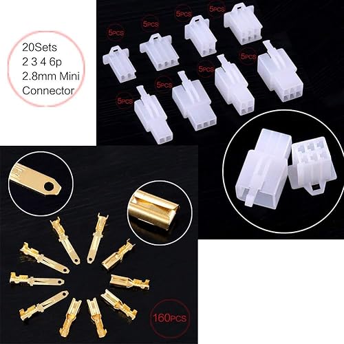 Conectores eléctricos 0.110 in 2 3 4 5 6 9 pines conector de cable terminal macho hembra enchufe surtido kit para motocicleta, bicicleta, coche