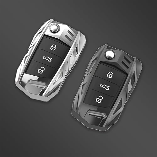 Miniatura 7 de Funda para llavero Volkswagen con llavero, elegante y duradera funda de protección de aleación de zinc compatible con VW Atlas Golf Jetta Tiguan