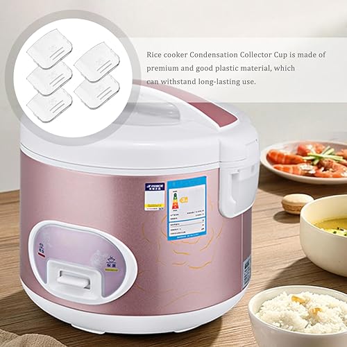 Miniatura 7 de DOITOOL Caja de repuesto para recogedor de agua para olla de arroz, paquete de 5 vasos de condensación de plástico transparente compatibles con