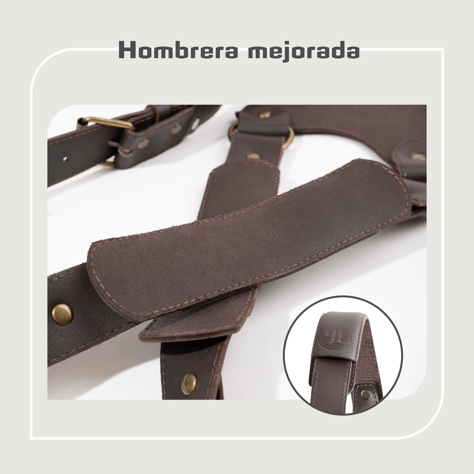 Correa Doble Para CáMara,ArnéS De Cuero Para FotóGrafos,Marrón | Arnés doble de cuero de grano completo para dos cámaras, bandolera doble ajustable con patrón en X para DSLR/SLR