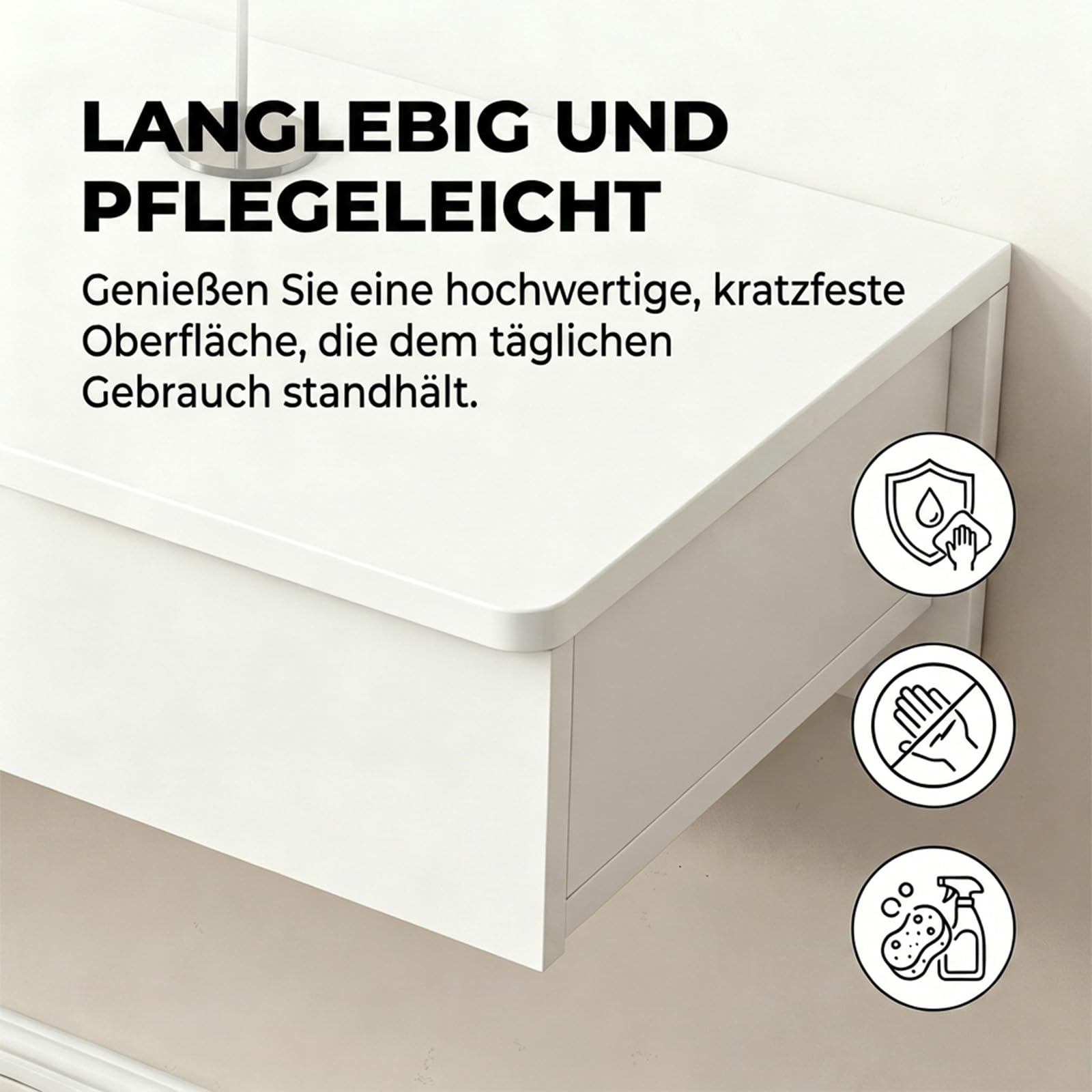 Robusto scaffale da parete in legno galleggiante con Ders salvaspazio per camera da letto, soggiorno e ufficio domestico completamente assemblato naturale h